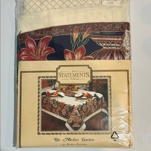 Holidays Cotton Tablecloth Vintage De Medici Garden 60x84 Oval